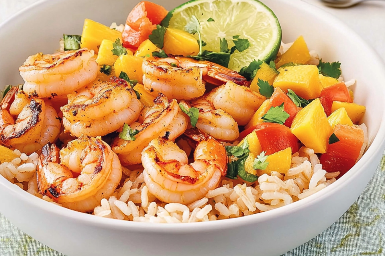 1crevettes-grillees-sur-salade-de-riz