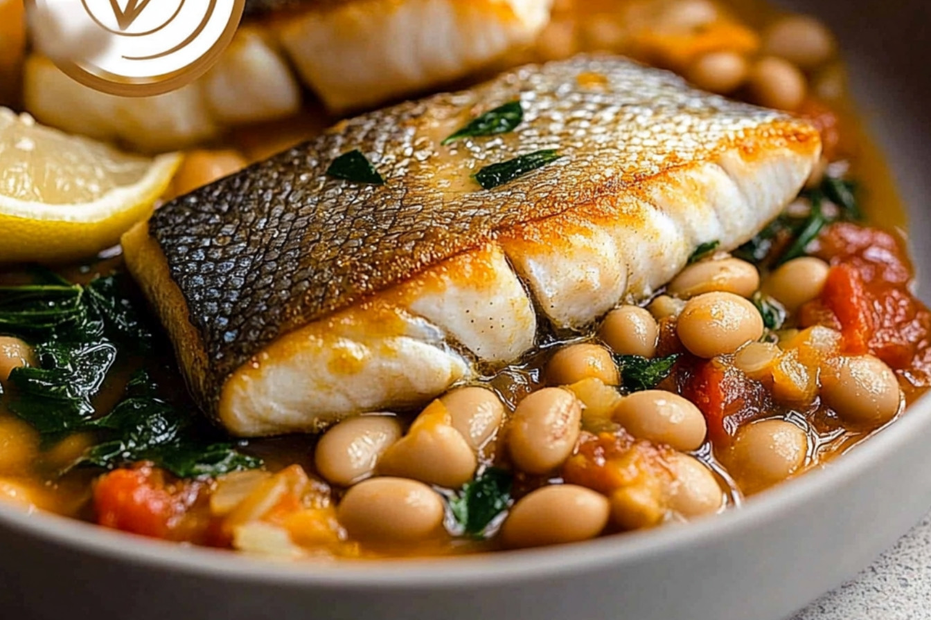 1poisson-croustillant-avec-ragout-de-haricots-delicieux
