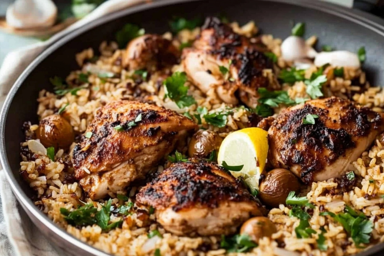 1poulet-shawarma-et-pilaf-de-riz-en-poele