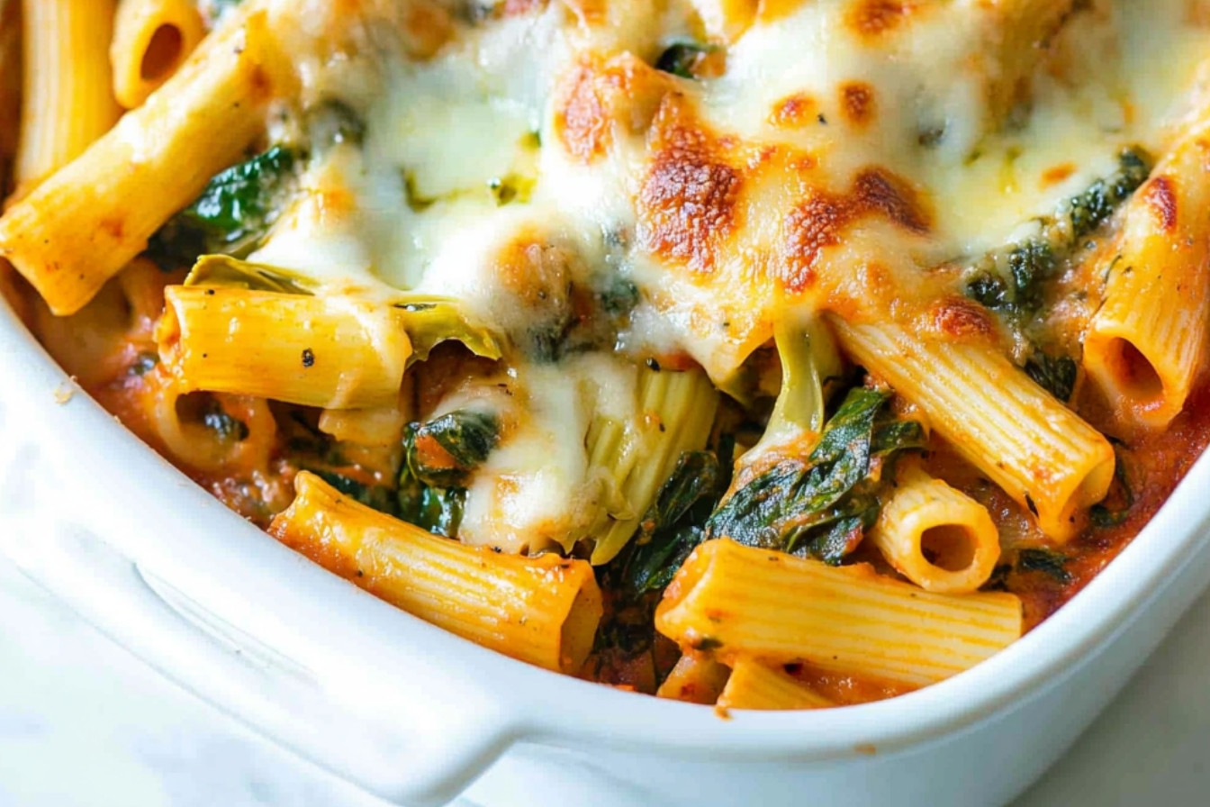 1ziti-au-four-epinards-artichauts-et-pesto